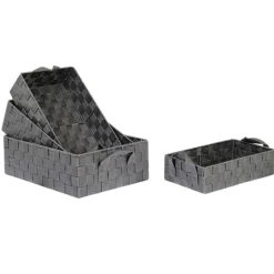 Lot de 4 Paniers avec 2 sangles en Polypropylène et Métal