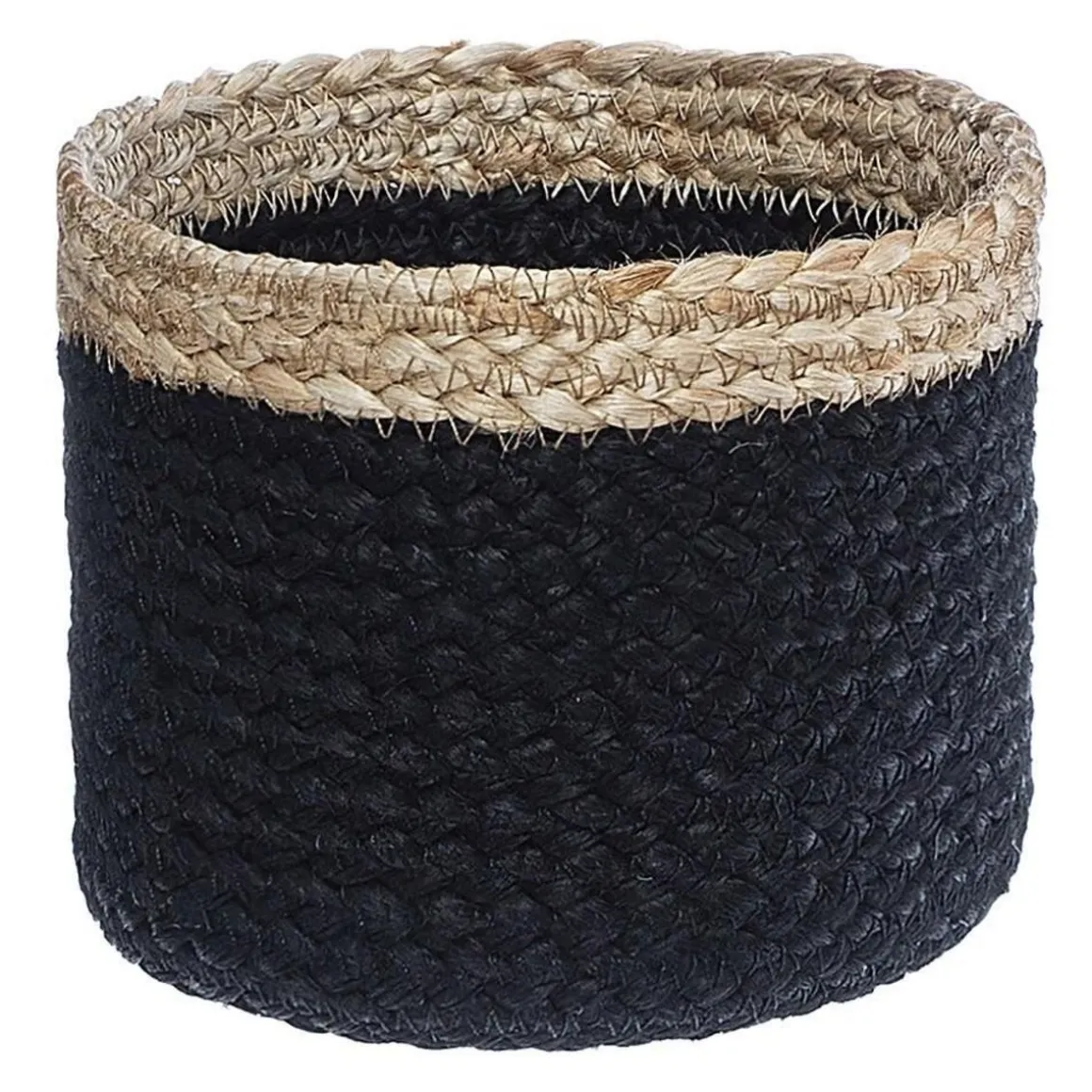 Lot de 3 paniers jute noir