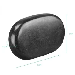 Lot de 4 pierres chaudes pour massage en basalte naturel poli - Ovale - L