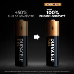 Lot de 24 piles duracell plus 100 % AA panière