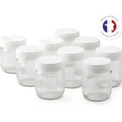 Lot de 9 pots de yaourts 450301 - Tranparent