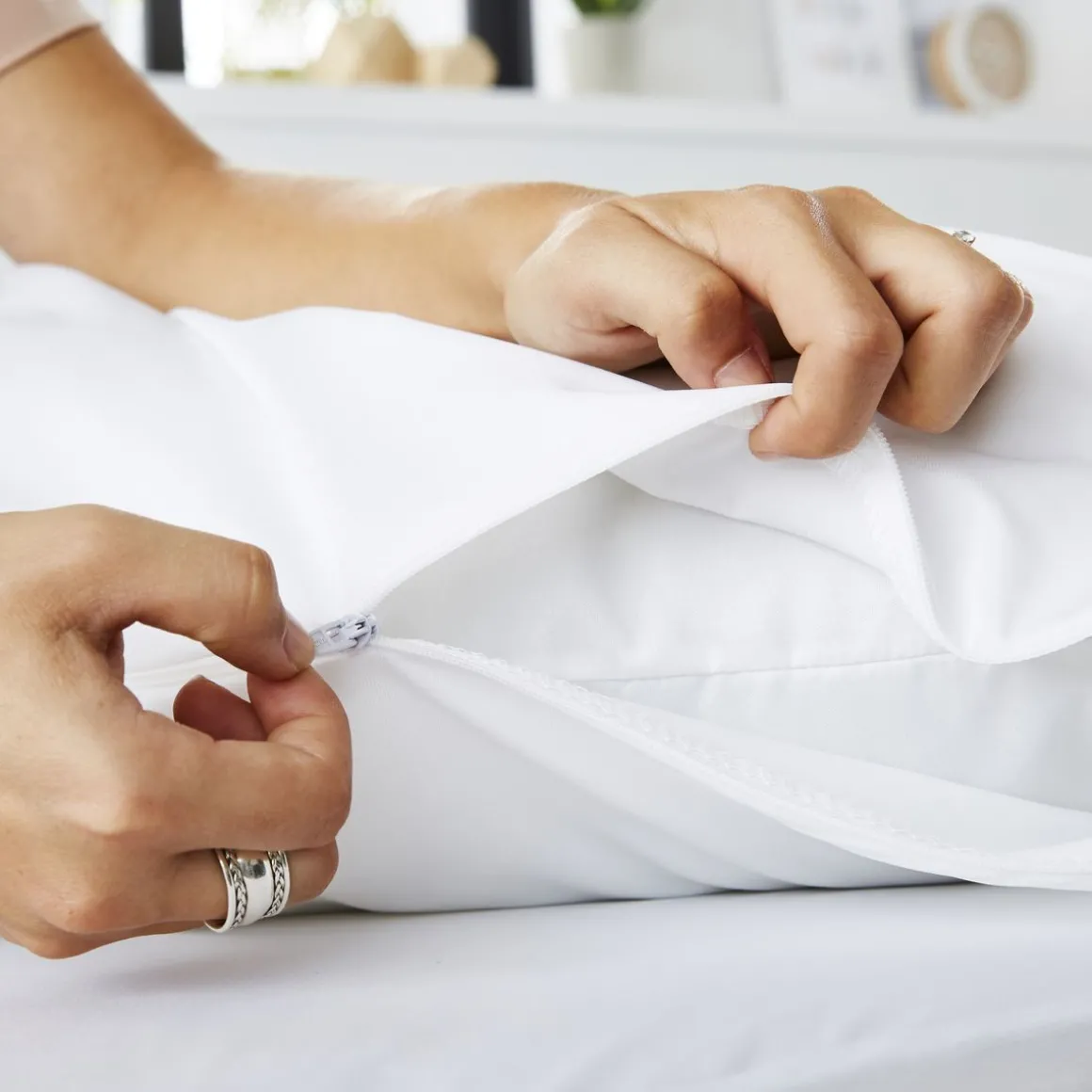 Lot de 2 protèges oreillers imperméable lavable à 90°c QUALITE PLUS