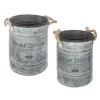 Lot de 2 Seaux en Métal Spring Garden 25cm Gris