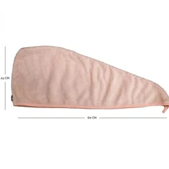 Lot de 3 serviettes turban pour cheveux - Microfibre - Beige rose et marron