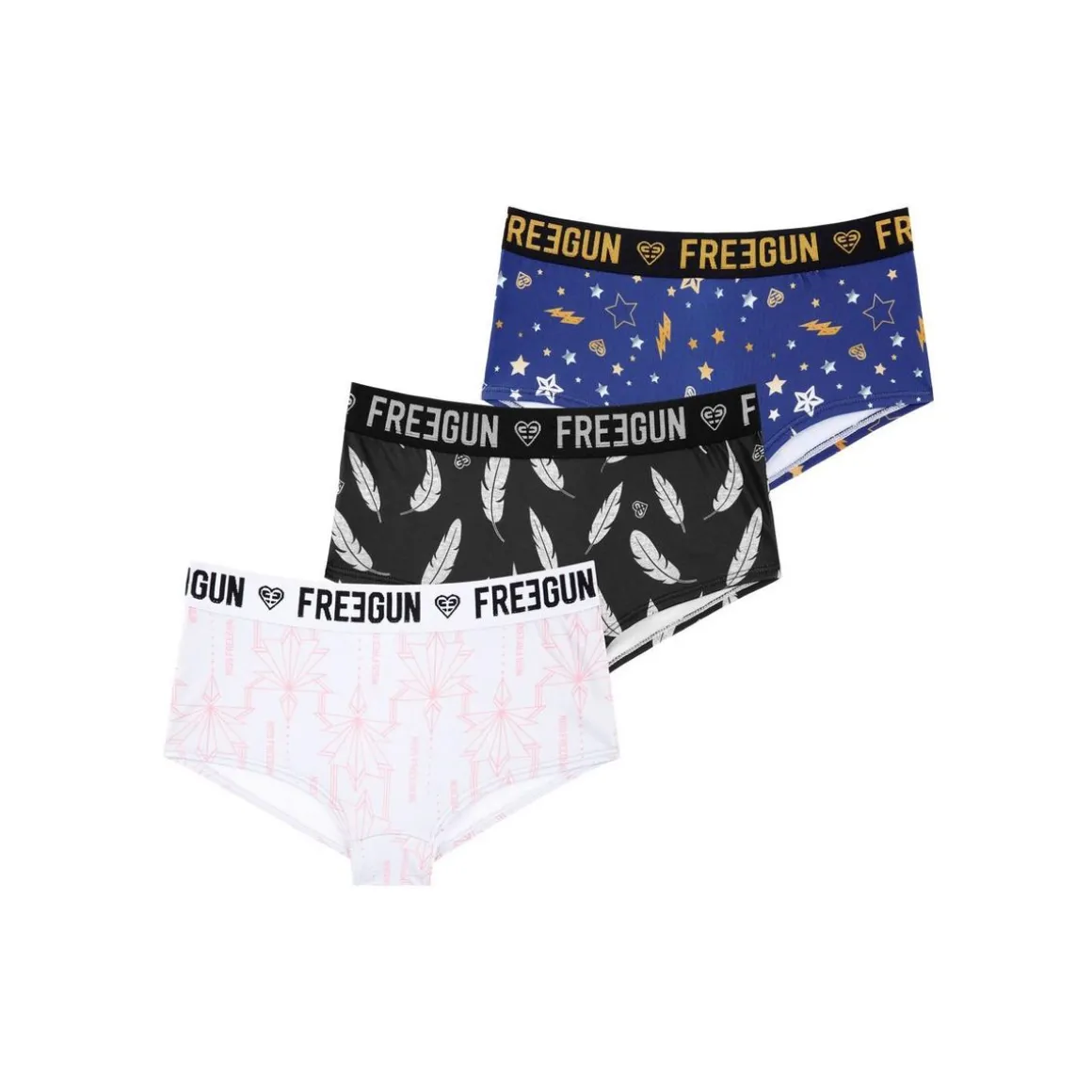 Lot de 3 Shortys fille ceinture moulinée satin