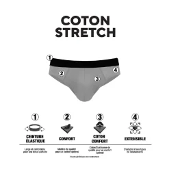 Lot de 4 slips homme en coton Uni French