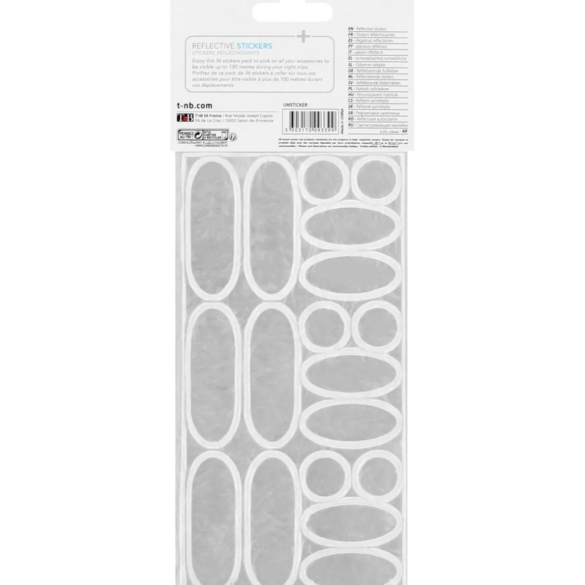 Lot de 36 stickers réfléchissants Urban Moove - Jaune/gris