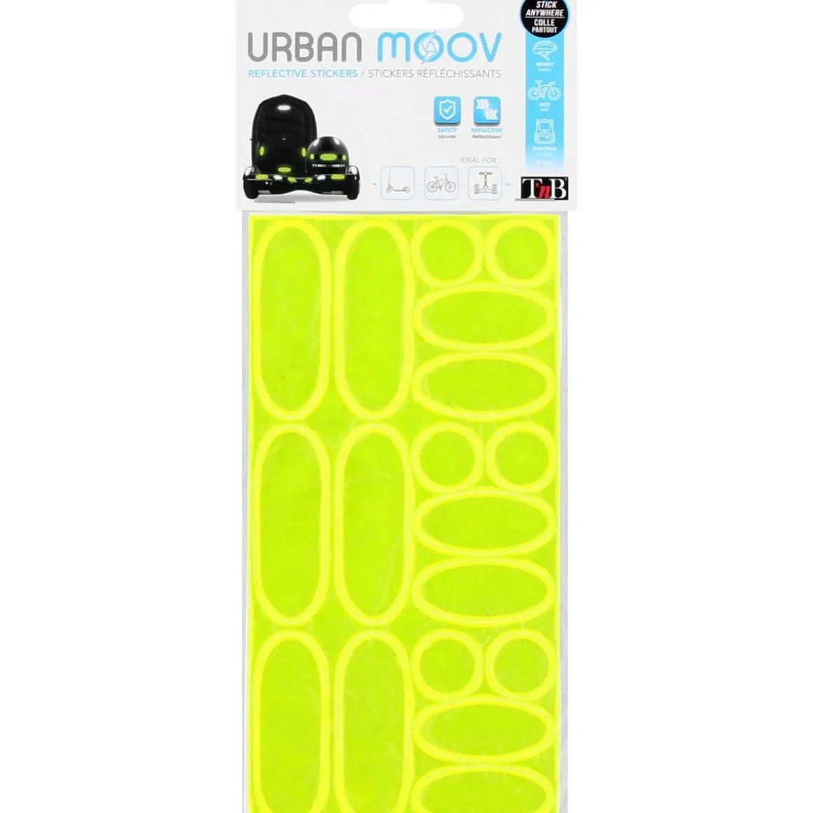 Lot de 36 stickers réfléchissants Urban Moove - Jaune/gris