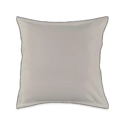 Lot de 2 taies d'oreiller unies en coton finition bourdon