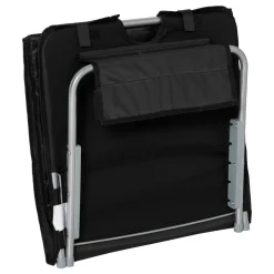 Lot de 2 tapis de plage rembourré - matelas de plage - nattes de plage - dossier inclinable multi-positions - sac transport inclus - métal polyester PE noir