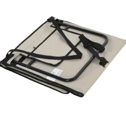 Lot de 2 tapis de plage rembourrés pliables - matelas de plage - dossier inclinable, rangement - métal polyester beige