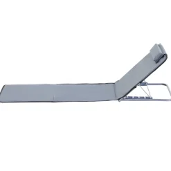 Lot de 2 tapis de plage rembourré - matelas de plage - nattes de plage - dossier inclinable multi-positions - sac transport inclus - métal polyester PE gris