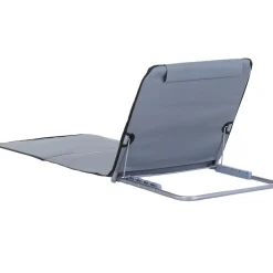 Lot de 2 tapis de plage rembourré - matelas de plage - nattes de plage - dossier inclinable multi-positions - sac transport inclus - métal polyester PE gris