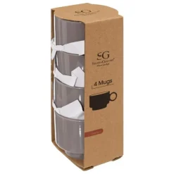 Lot de 4 Tasses à Café Anne 10cl Gris