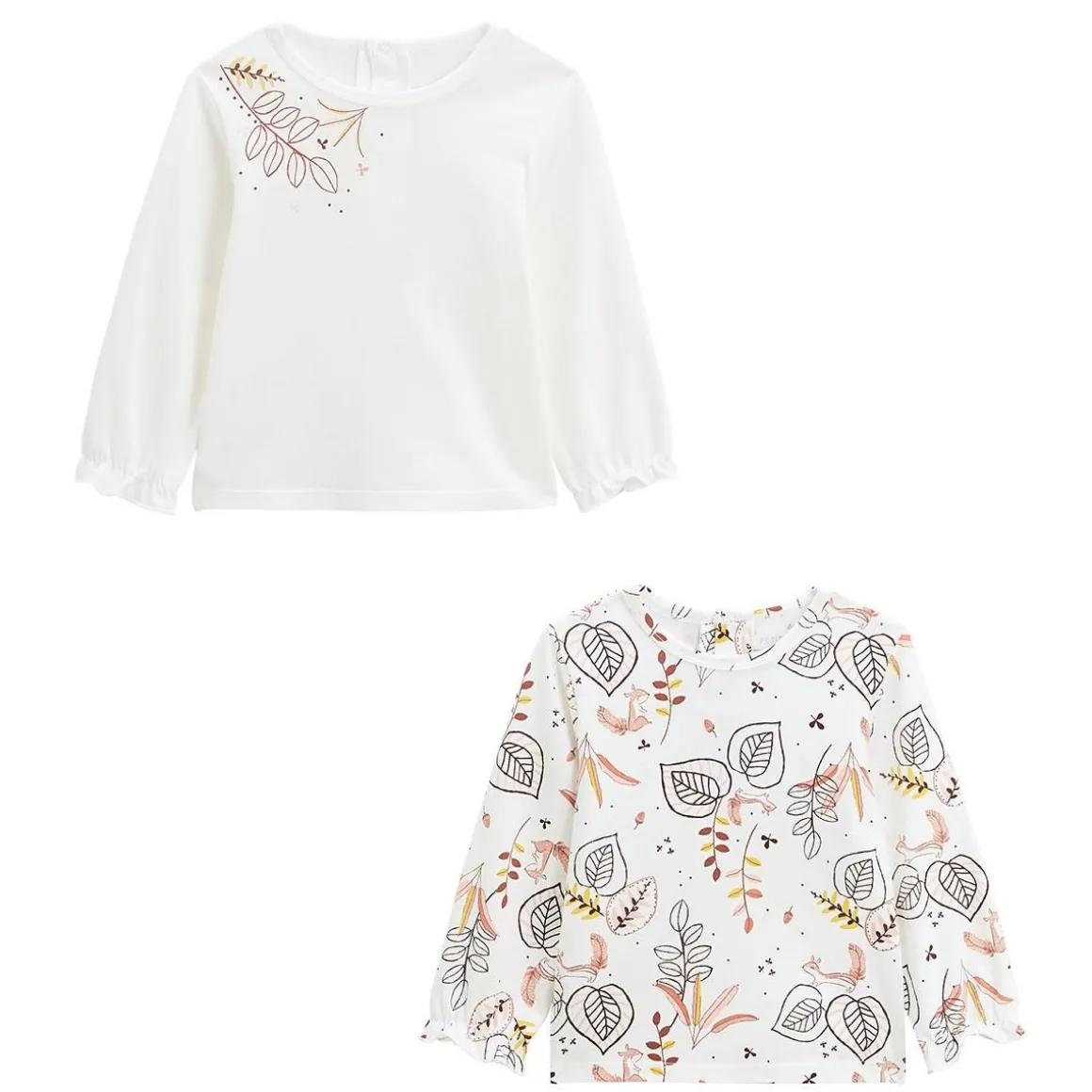 Lot de 2 t-shirts bébé manches longues Léonie