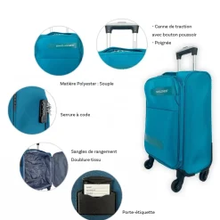 Lot de 3 valises dont 1 valise cabine souples