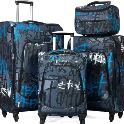 Lot de 3 valises souples plus 1 vanity