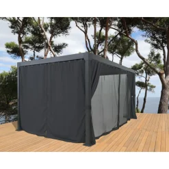 Lot de rideaux pour tonnelle aluminium autoportée 800x360