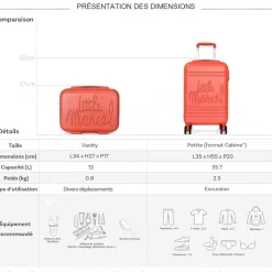 Lot valise cabine 55cm plus un vanity rigide