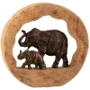 Éléphant avec Enfant Déco Kenya 37cm Bronze
