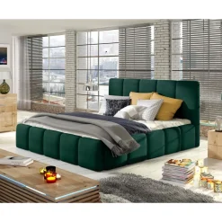 Lucea - lit coffre - 160x200 - sommier inclus - en velours