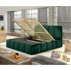 Lucea - lit coffre - 160x200 - sommier inclus - en velours