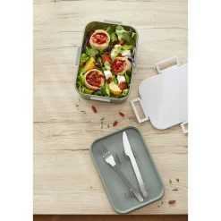 Lunch box en fibre naturelle + couverts