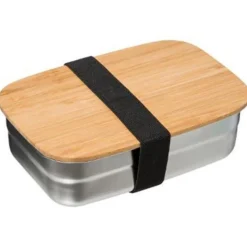 Lunch Box Repas Inox & Bambou 0,85L Argent