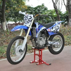 Lève moto béquille d'atelier stand moto tout-terrain moto cross supermotard hauteur réglable rouge et noir