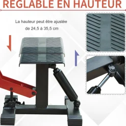 Lève moto béquille d'atelier stand moto tout-terrain moto cross supermotard hauteur réglable acier noir rouge