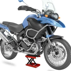 Lève moto béquille d'atelier stand moto tout-terrain moto cross supermotard hauteur réglable acier rouge et noir