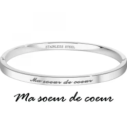 Ma soeur de cœur - Bracelet SC Crystal en Acier Rhodié argenté