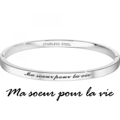 Ma soeur pour la vie - Bracelet SC Crystal en Acier Rhodié argenté