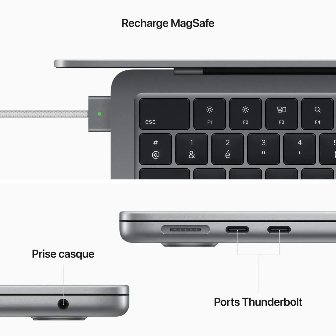 MacBook Air 13 pouces - Puces M2 - 512 GO - Space Gray