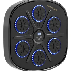 Machine de boxe musicale murale avec lumières - 9 vitesses, modes, Bluetooth - gants - noir