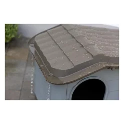 Maison pour chats Paola Eco KERBL - 60 x 51 x 41 cm - Gris et marron - Plastique recyclé