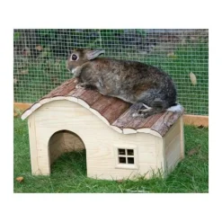 Maison pour rongeur - KERBL - Nature - Toit galbé - 40 x 25 x 25 cm