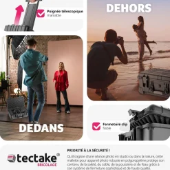 Mallette de transport sur roulettes avec poignée télescopique