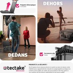 Mallette de transport sur roulettes avec poignée télescopique