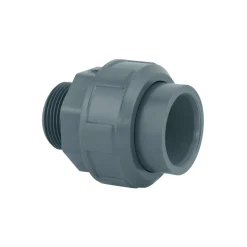 Manchon union 3 pièces PVC pression femelle/fileté 50 x 2 - Fitt
