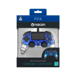 Manette filaire Nacon lumineuse bleue PS4