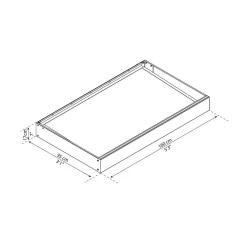 Marquise 95 x 160 cm Anthracite - SOPHIA 1600