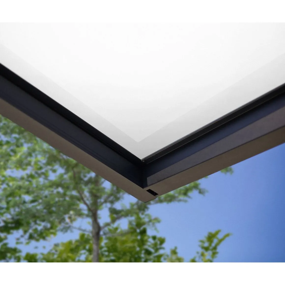 Marquise 95 x 160 cm Anthracite/Blanc translucide - SOPHIA 1600