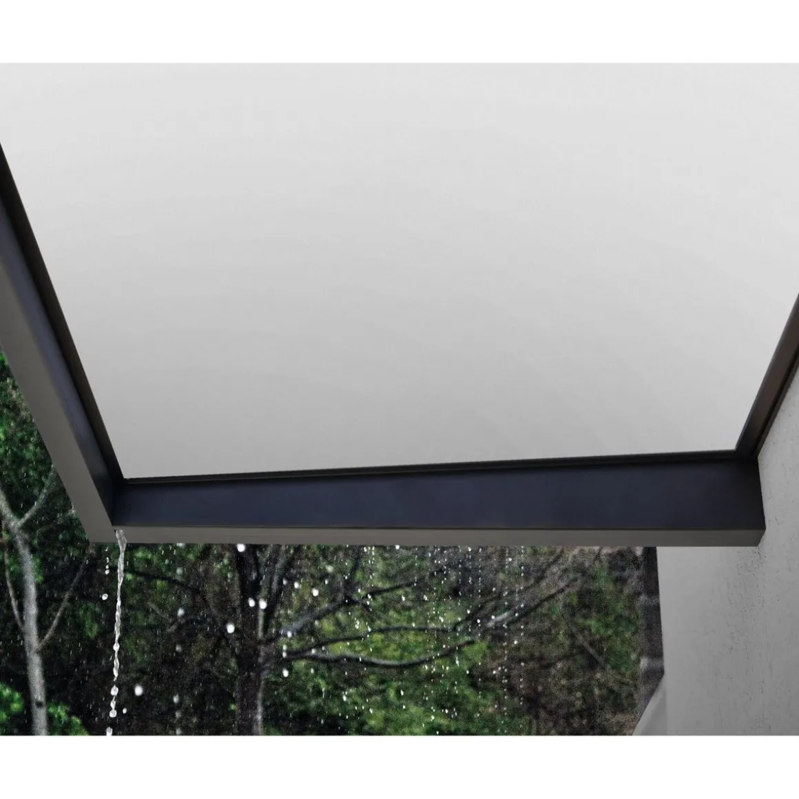 Marquise 95 x 160 cm Anthracite/Blanc translucide - SOPHIA 1600