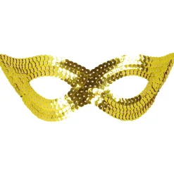 Masque Loup Sequin Doré