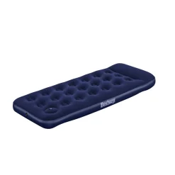 Matelas gonflable avec pompe à pied intégrée 1 place 185x76x22 cm - Bleu