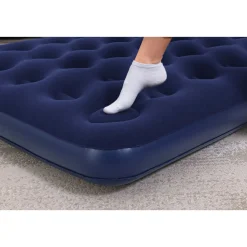 Matelas gonflable avec pompe à pied intégrée 2 places 191 m x 137 x 22 cm - Bleu