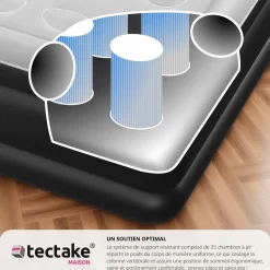 Matelas gonflable avec pompe électrique sac de transport inclus 200x101x44cm