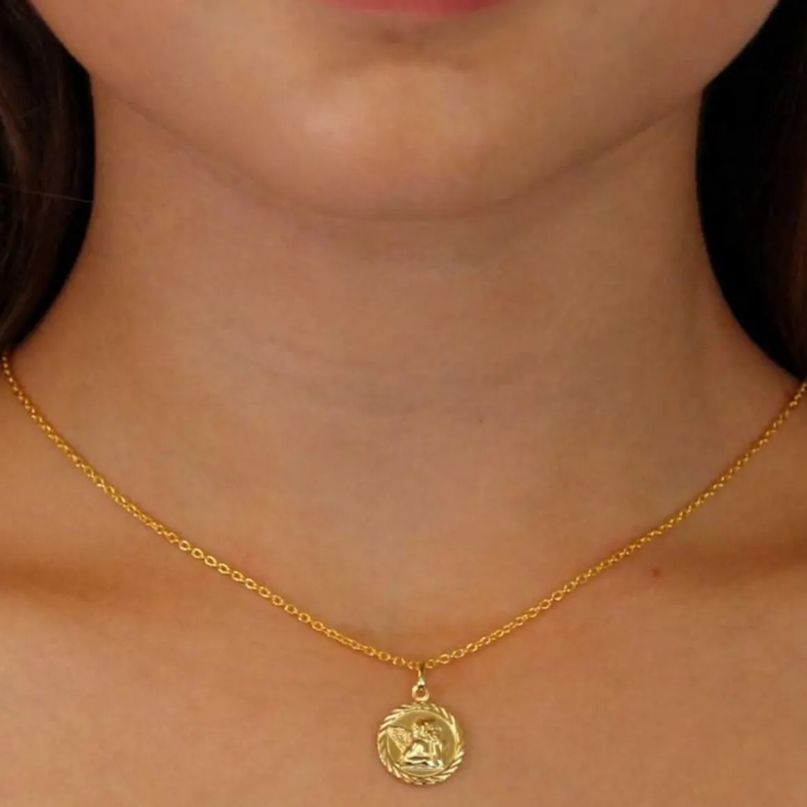 Médaille Ange Or Jaune - Chaîne Dorée Offerte