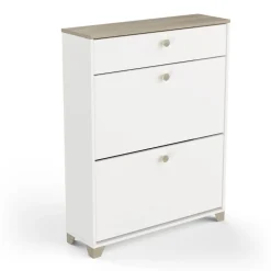 Meuble à chaussures 2 portes 1 tiroir L80 cm LIZZIE